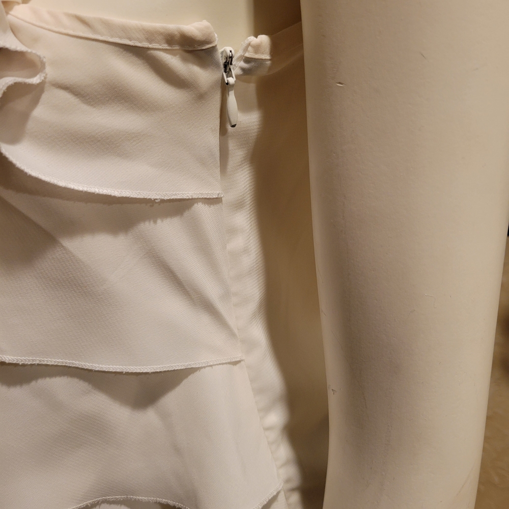 Cream Front Layered Ruffeled Blouse - Picture 3 of 7